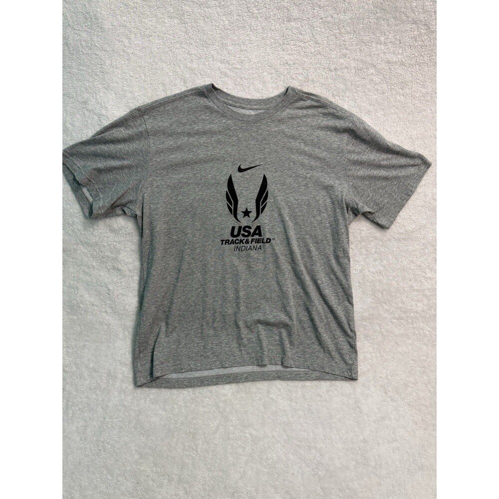 Nike Dri-FIT Men’s XL Short Sleeve Crew Neck Track & Field T-Shirt Gray  Indiana
